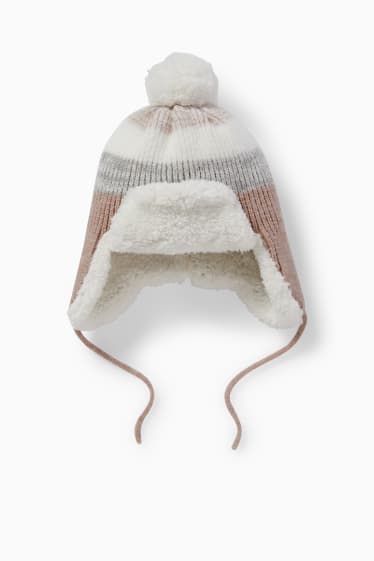 Bebeluși - Căciulă tricotată bebeluși - crem