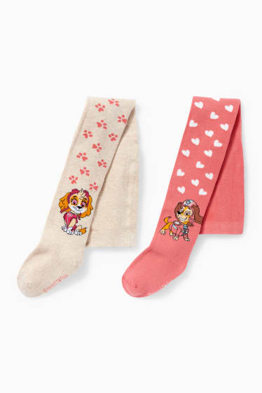 Enfants - Lot de 2 paires - Pat’ Patrouille - collants à motif - rose