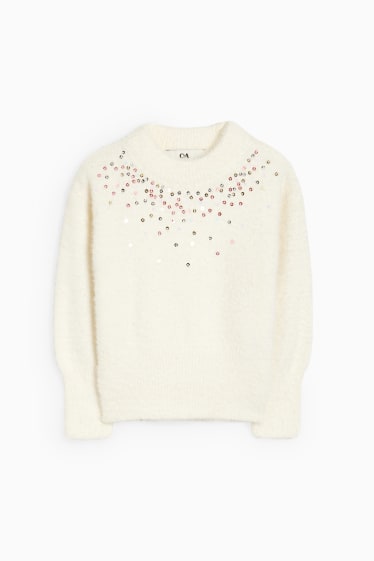 Kinder Mädchen - Pullover - cremeweiss