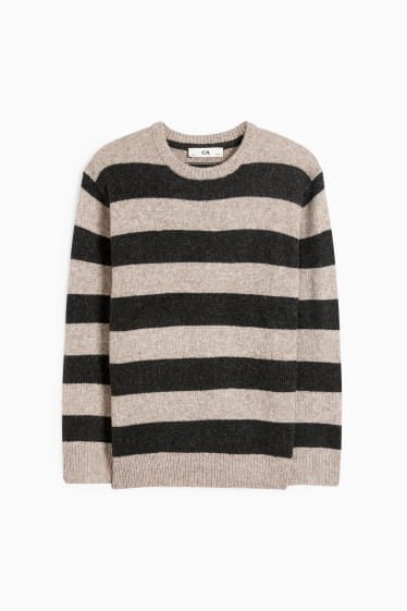 Kinderen: jongens - Trui - gestreept - beige