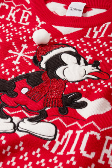Bambine - Topolino - maglione natalizio - rosso