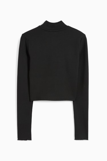 Dona - Dessuadora oberta crop - negre