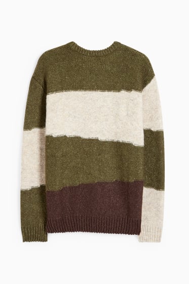 Men - Jumper - green / beige