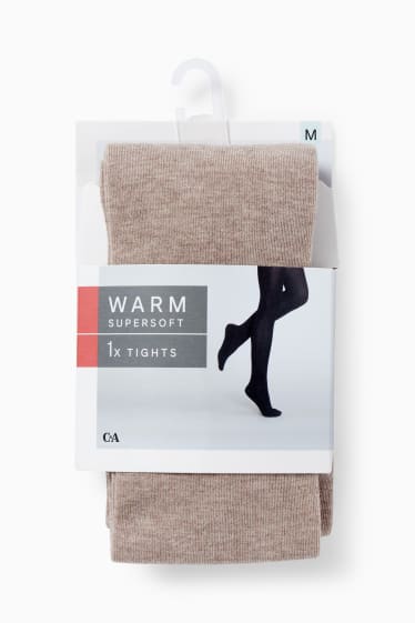 Damen - Thermo-Strumpfhose - hellbeige