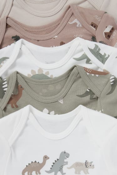 Baby Boys - Multipack of 5 - dinosaur - baby bodysuit - white / gray