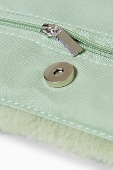 Kinder Mädchen - Kleine Kunstfell-Tasche - hellgrün