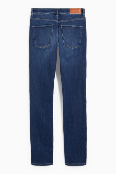 Women - Slim jeans - thermal jeans - mid-rise waist - blue denim