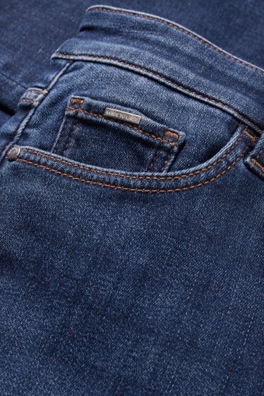 Women - Slim jeans - thermal jeans - mid-rise waist - blue denim