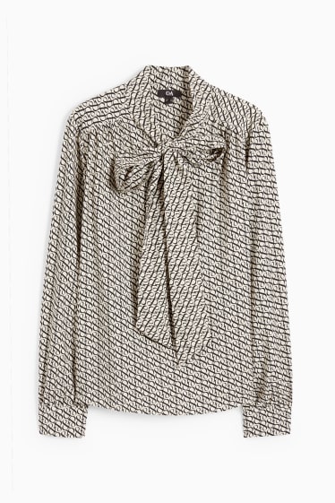 Femmes - Chemisier - à motif - beige