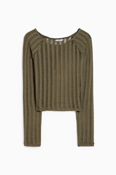 Dames - CLOCKHOUSE - gebreide longsleeve - donkergroen