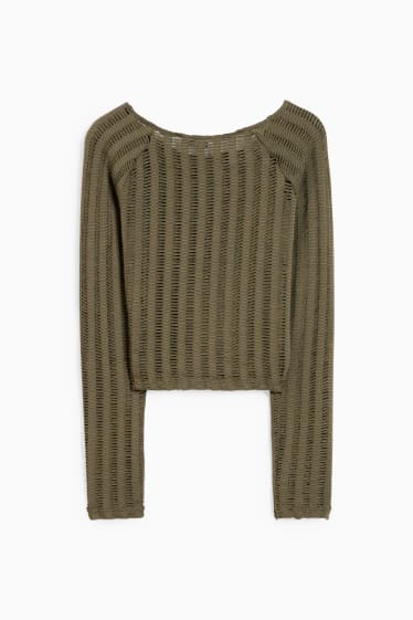 Dames - CLOCKHOUSE - gebreide longsleeve - donkergroen