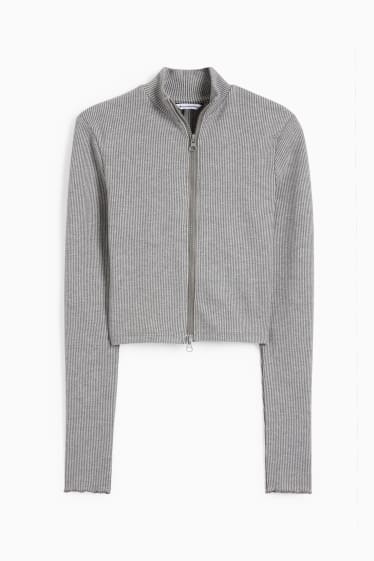 Ados & jeunes adultes - CLOCKHOUSE - veste courte en molleton - gris foncé