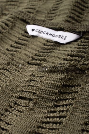 Dames - CLOCKHOUSE - gebreide longsleeve - donkergroen