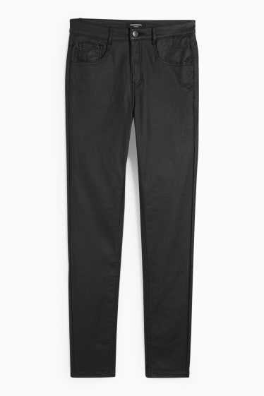 Damen - Stoffhose - Mid Waist - Skinny Fit - schwarz
