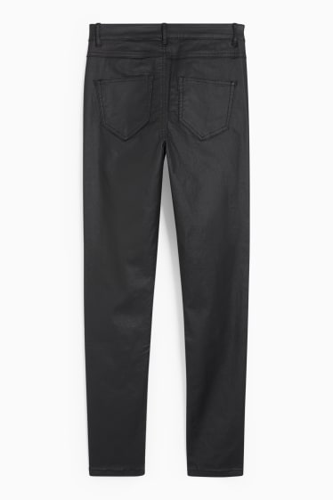 Damen - Stoffhose - Mid Waist - Skinny Fit - schwarz