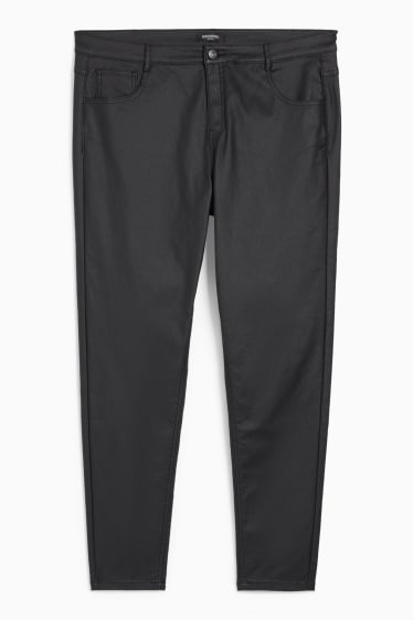 Dámské - CLOCKHOUSE - plátěné kalhoty - high waist - skinny fit - černá