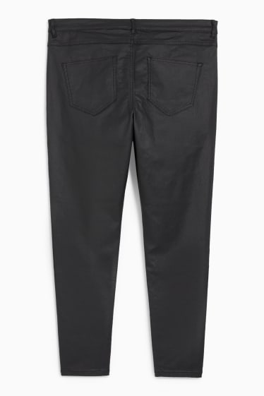 Dámské - CLOCKHOUSE - plátěné kalhoty - high waist - skinny fit - černá