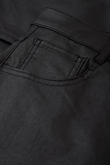 Dámské - CLOCKHOUSE - plátěné kalhoty - high waist - skinny fit - černá
