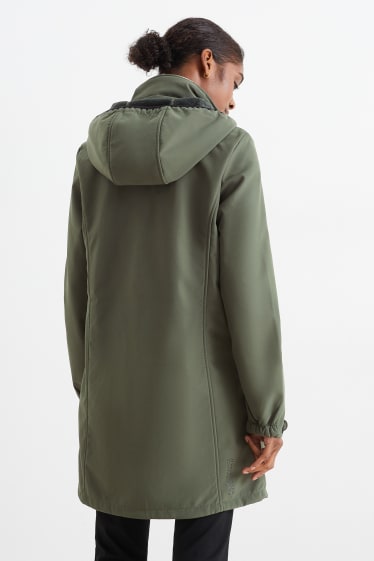 Femmes - Manteau à coquille souple à capuche - vert