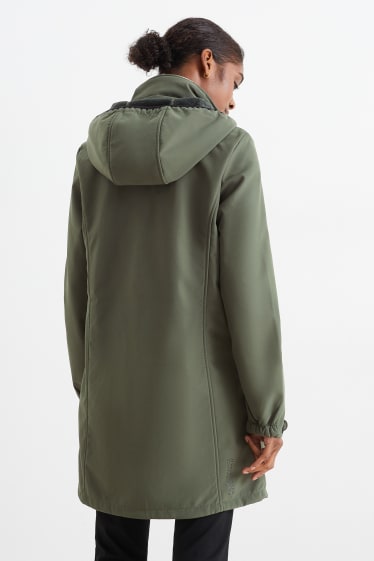 Donna - Cappotto soft shell con cappuccio - verde