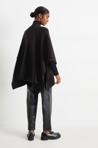 Femmes - Poncho en maille - noir