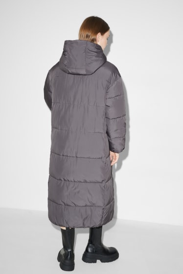 Tieners & jongvolwassenen - CLOCKHOUSE - gewatteerde jas met capuchon - donkergrijs