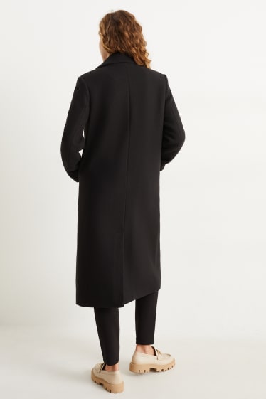 Women - Coat - wool blend - black