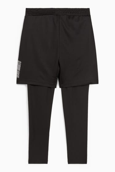 Kinder Buben - Leggings mit Shorts - 2-in-1-Look - schwarz