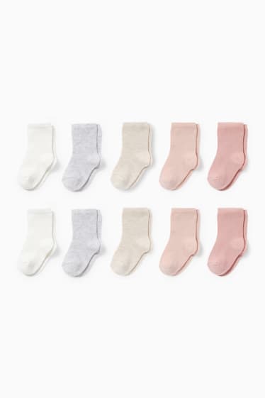 Neonati - Confezione da 10 - calzini neonati - rosa