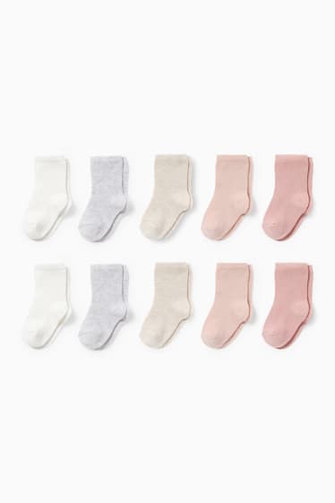 Babies - Multipack of 10 - baby socks - rose