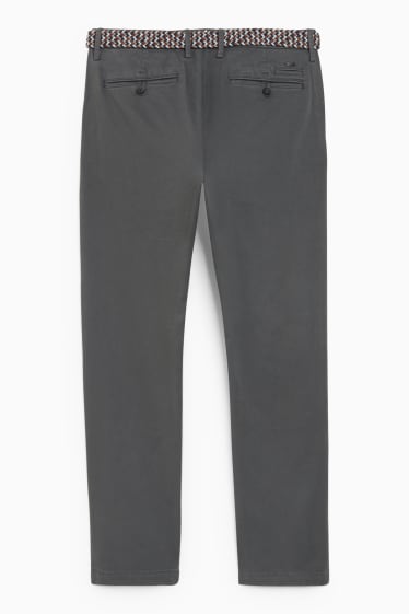 Uomo - Pantaloni chino con cintura - regular fit - grigio scuro