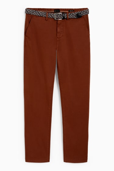 Hommes - Chino à ceinture - regular fit - havane