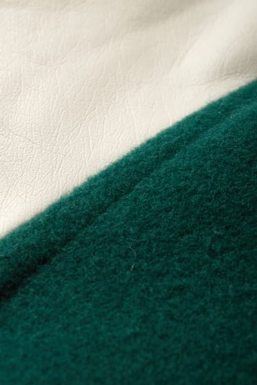 Kinder Buben - Collegejacke mit Kapuze - dunkelgrün