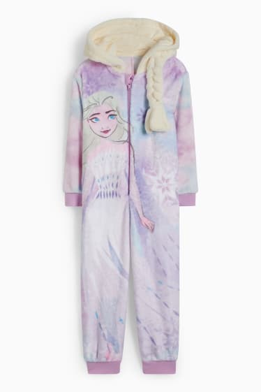 Kinder - Die Eiskönigin - Fleece-Jumpsuit mit Kapuze - hellviolett