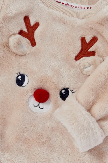 Bébés filles - Rudolf - sweat-shirt de Noël pour bébé - taupe