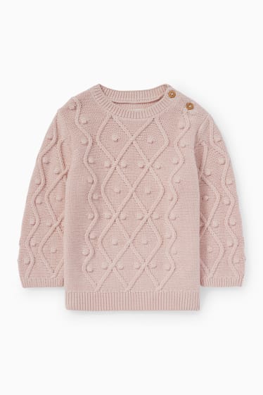 Babies - Baby jumper - cable knit pattern - rose