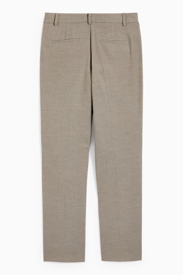 Femmes - Pantalon de bureau - mid waist - coupe droite - taupe