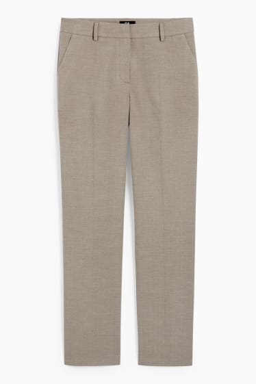 Damen - Business-Hose - Mid Waist - Straight Fit - taupe
