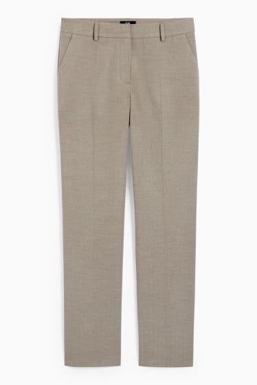 Femmes - Pantalon de bureau - mid waist - coupe droite - taupe