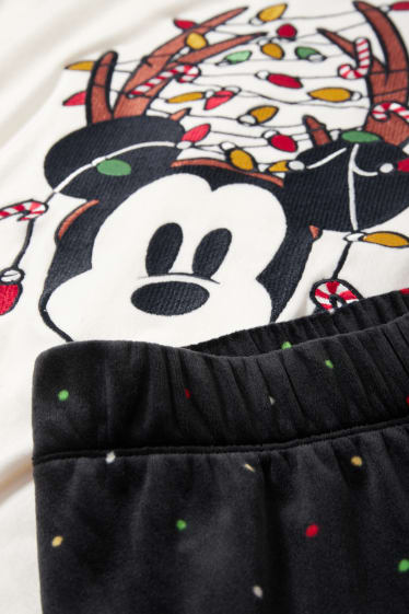 Damen - Weihnachts-Winterpyjama - Micky Maus - cremeweiss