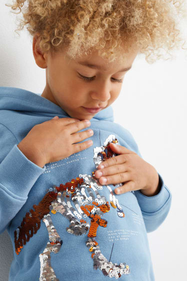 Kinderen: jongens - Dino - hoodie - blauw