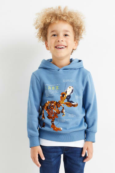 Enfants - Dinosaure - sweat à capuche - bleu