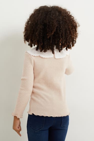 Kinder Mädchen - Langarmshirt - hellbeige