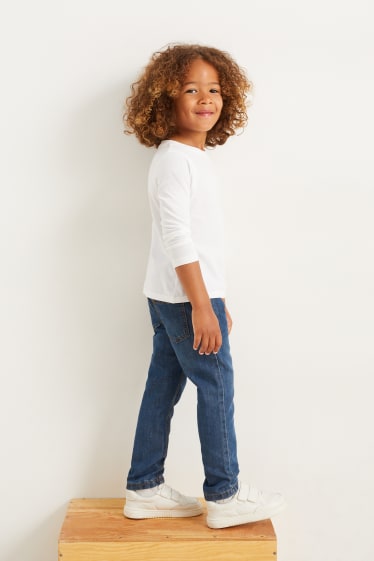 Kinderen - Set van 4 - thermojeans en thermobroek - slim fit - blauw / zwart