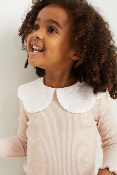 Kinder Mädchen - Langarmshirt - hellbeige