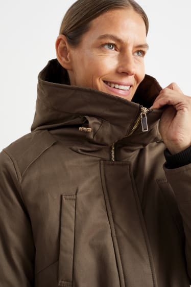 Dámské - Parka s kapucí - khaki