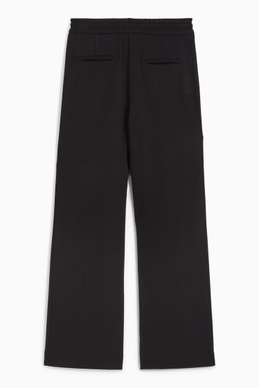 Damen - Jersey-Hose - Wide Leg - schwarz