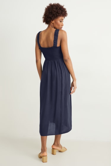 Women - Basic fit & flare dress - dark blue