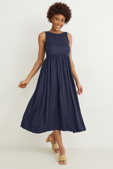 Women - Basic fit & flare dress - dark blue