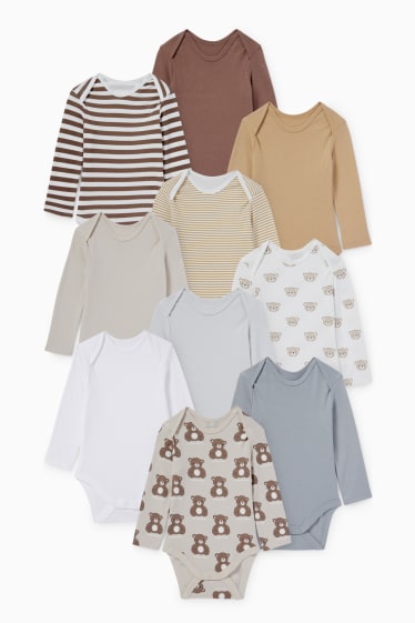 Unisex - Set van 10 - rompertje - wit